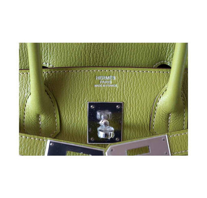 Hermes Birkin 30 Vert Anis Chevre Leather Palladium Hardware
