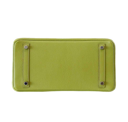 Hermes Birkin 30 Vert Anis Chevre Leather Palladium Hardware