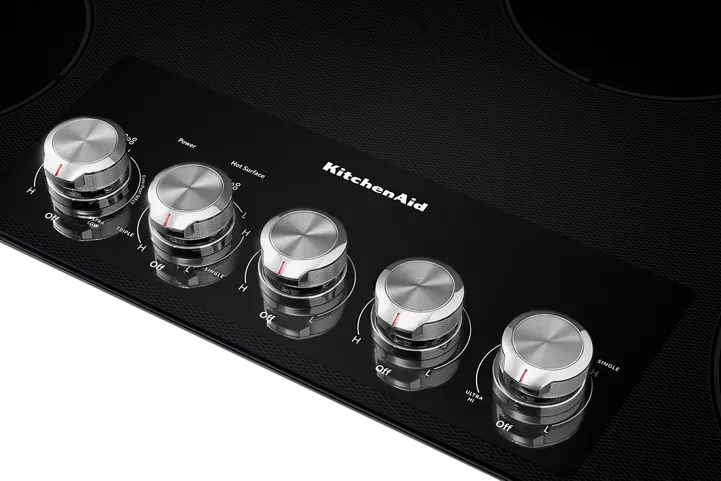 KitchenAid 36″ Electric Cooktops with 5 Elements and Knob Controls